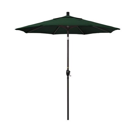 California Umbrella California Umbrella GSPT758117-5446 7.5 ft. Aluminum Market Umbrella Push Tilt - Bronze-Sunbrella-Forest Green GSPT758117-5446
